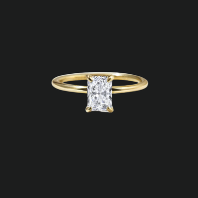 18K Yellow Gold Radiant Engagement Ring