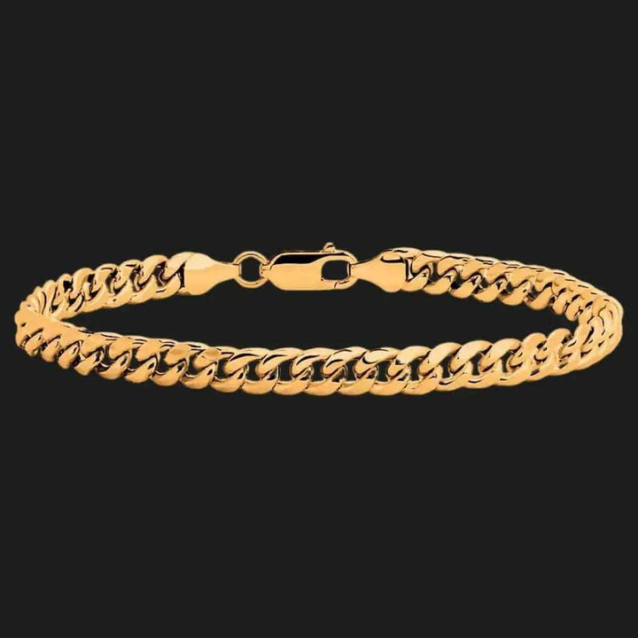 18k Złoty Diamond-Cut Cuban Link Bracelet