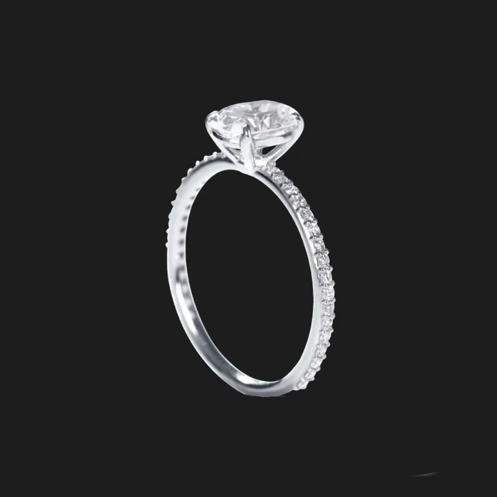 Asscher Pavé Diamond Engagement prsten