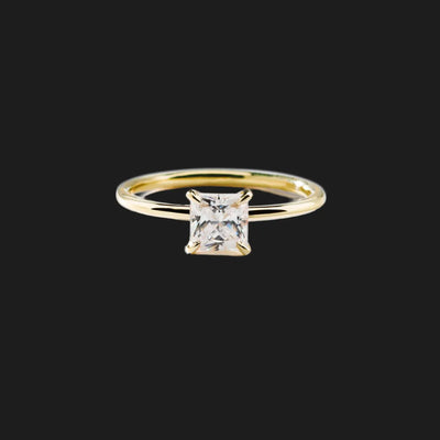 18K Yellow Gold Princess Engagement Ring