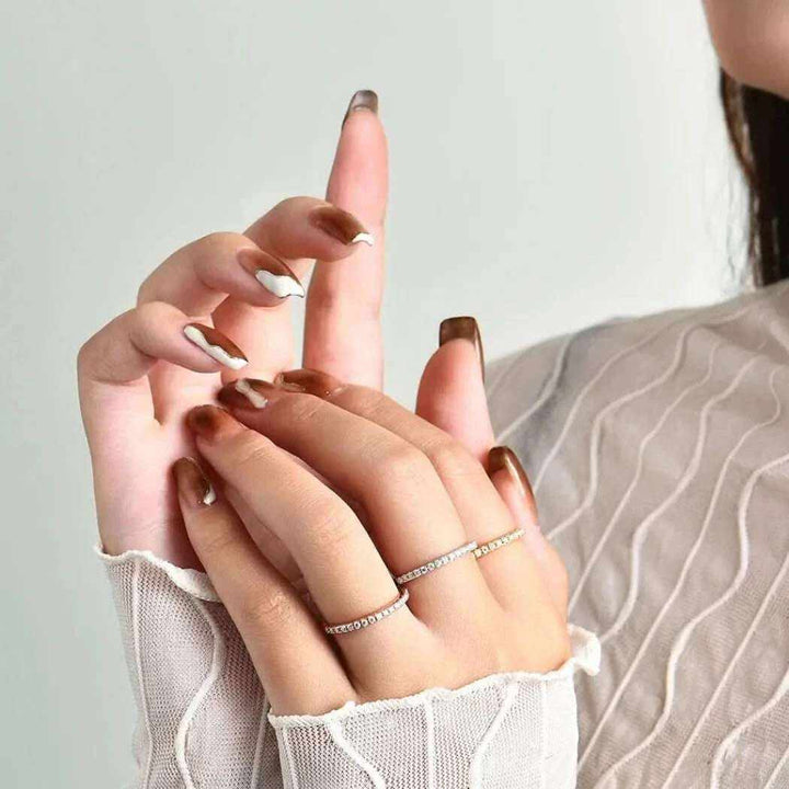 Gold Plated Moissanit Eternity Ring