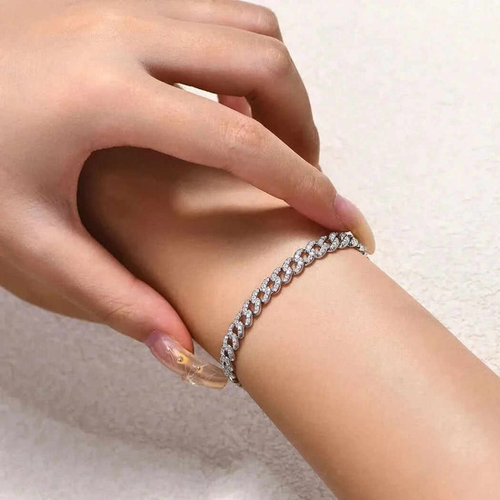 Moissanite Cuban Tennis Bracelet