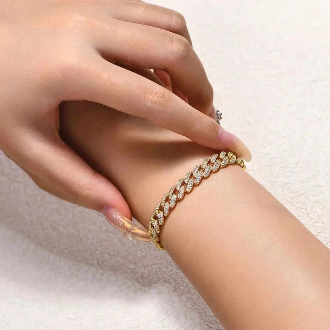 Moissanite Cuban Tennis Bracelet