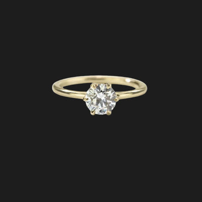 18K Yellow Gold Chispa Round Engagement Ring