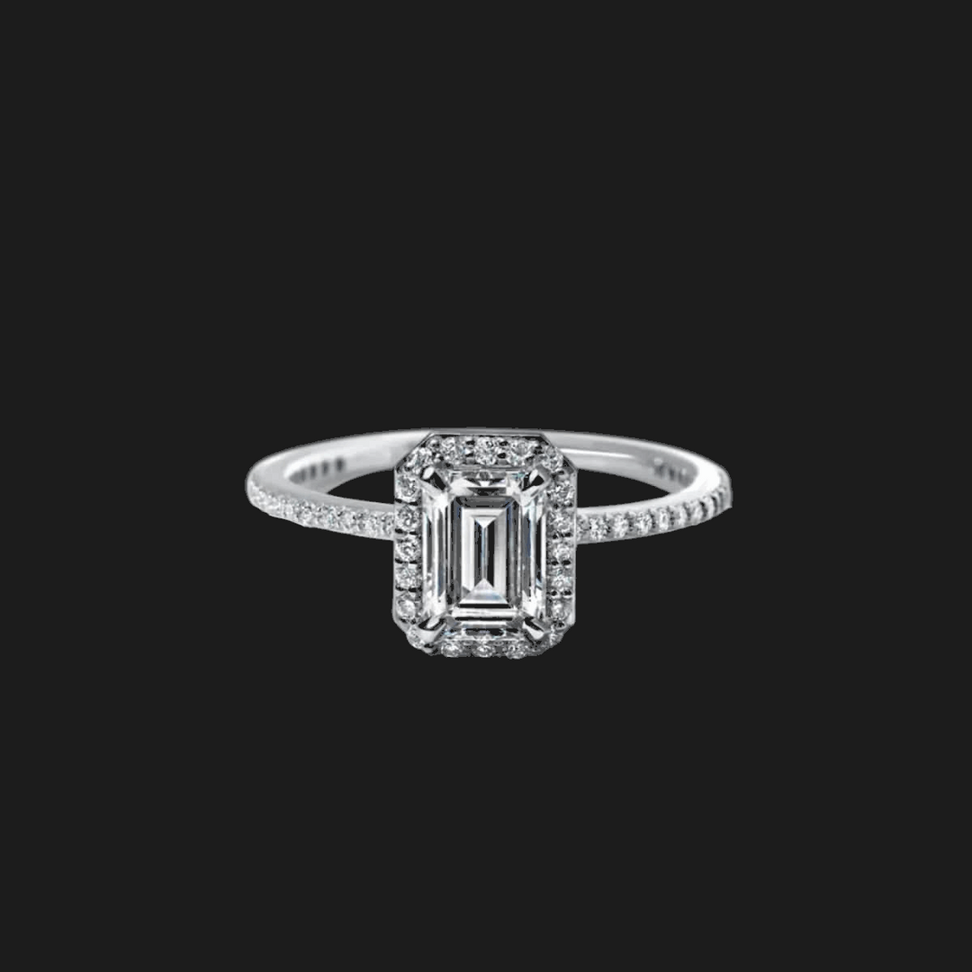 Oval Halo Diamond Engagement Ring Emerald