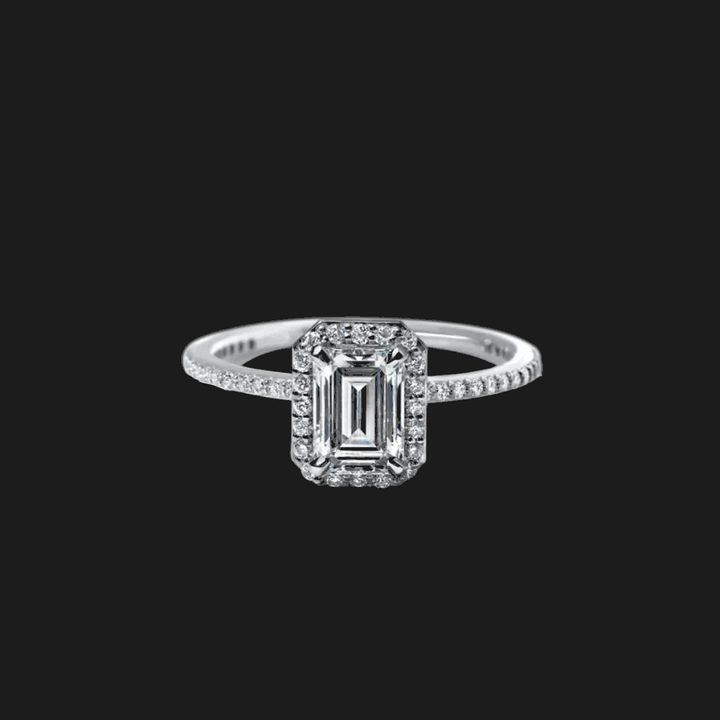 Oval Halo Diamond Engagement Ring Emerald