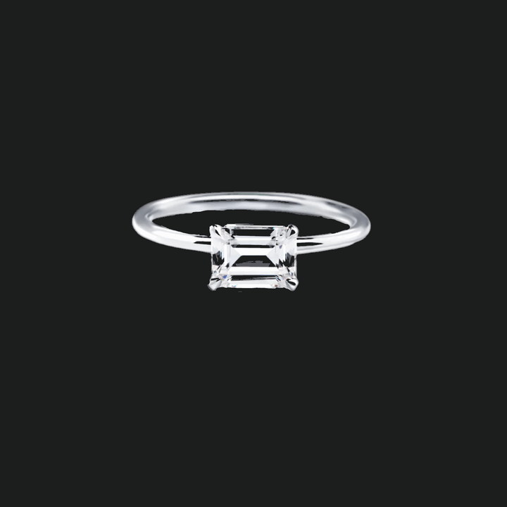 Oval Diamond Solitaire Ring Emerald