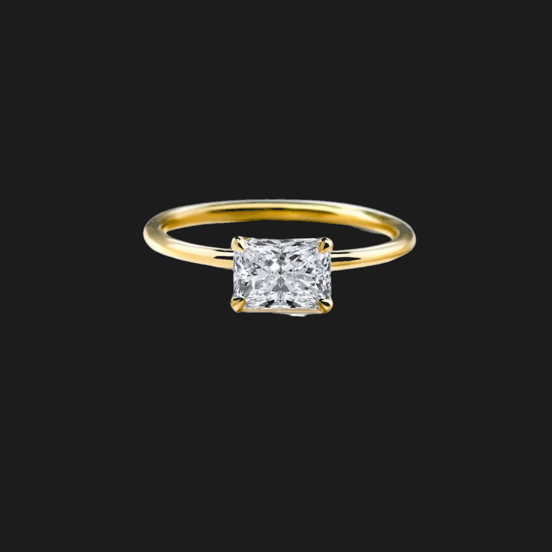 Oval Diamond Solitaire Ring 18K Yellow Gold Radiant