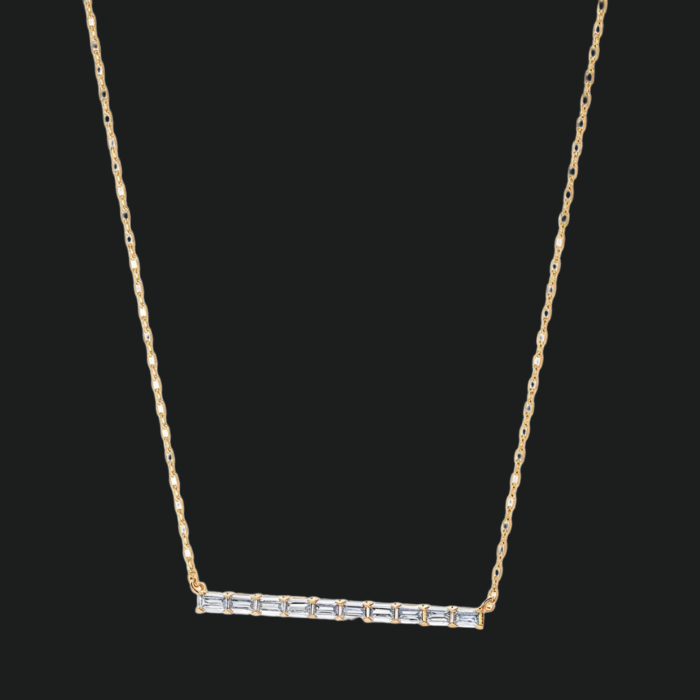 Baguette Diamond Bar Necklace
