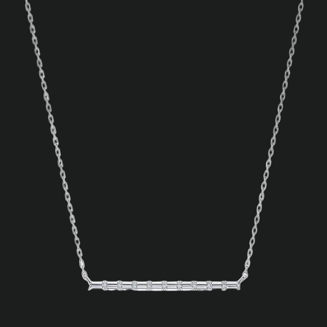 Baguette Diamond Bar Necklace