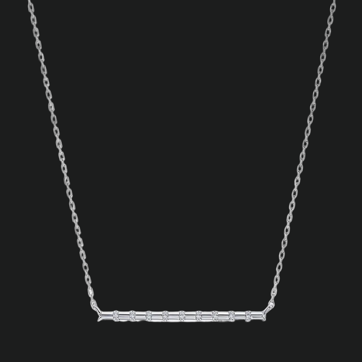 Baguette Diamond Bar Necklace