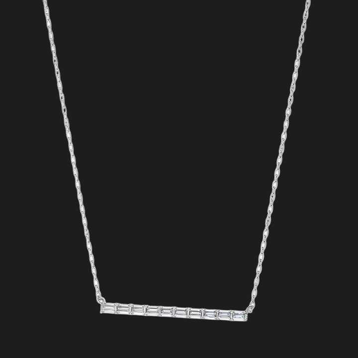 Baguette Diamond Bar Necklace