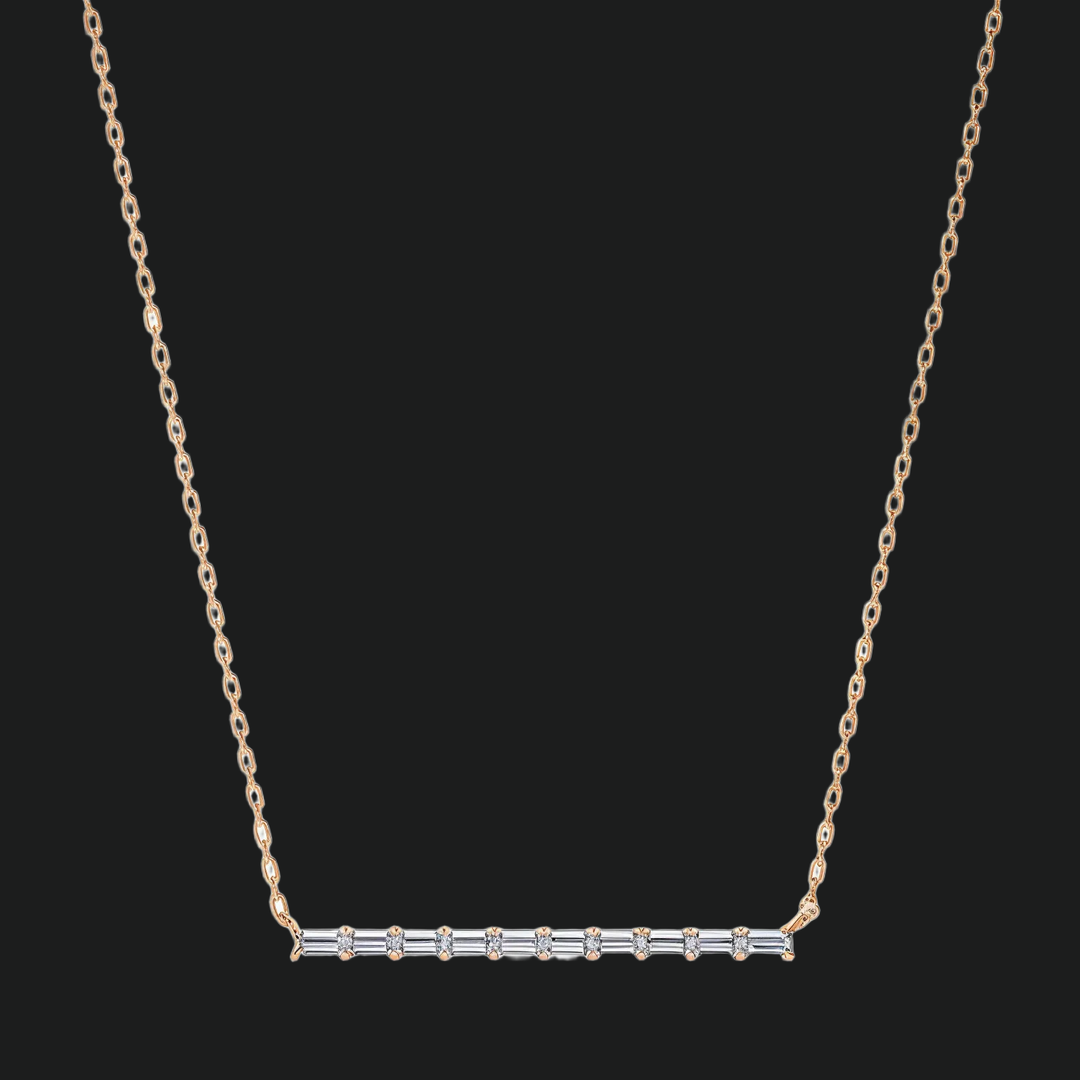 Baguette Diamond Bar Necklace