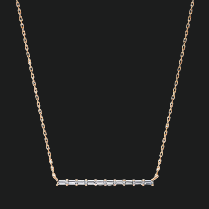 Baguette Diamond Bar Necklace