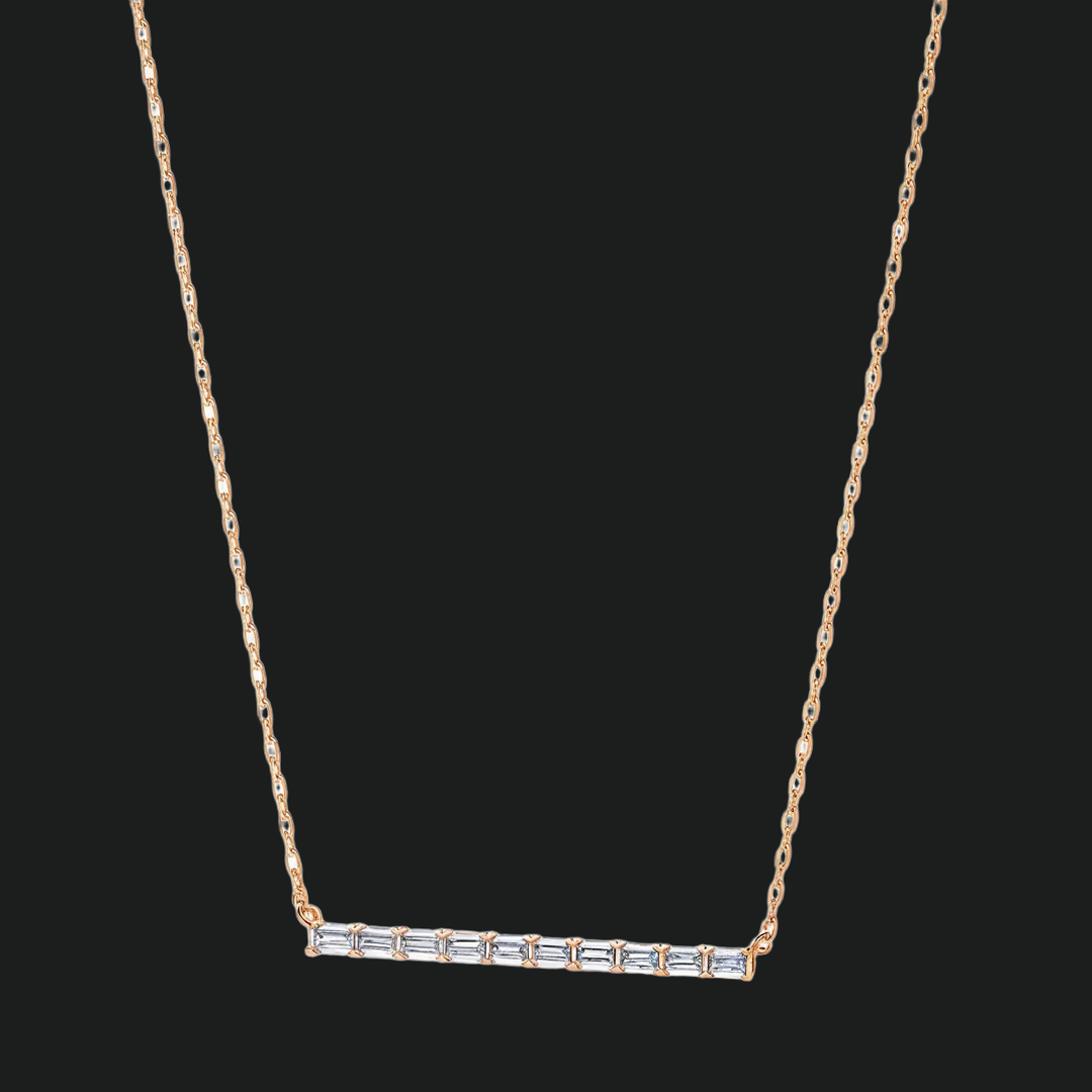 Baguette Diamond Bar Necklace