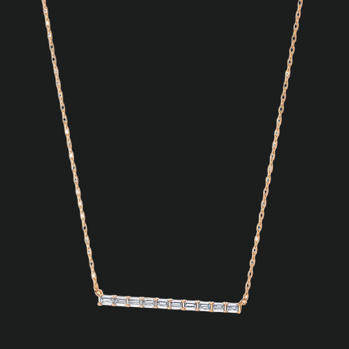 Baguette Diamond Bar Necklace