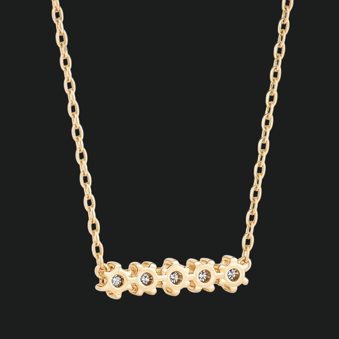 Five Stone Diamond Bar Necklace (1)