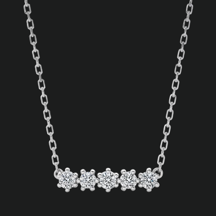 Five Stone Diamond Bar Necklace (1)
