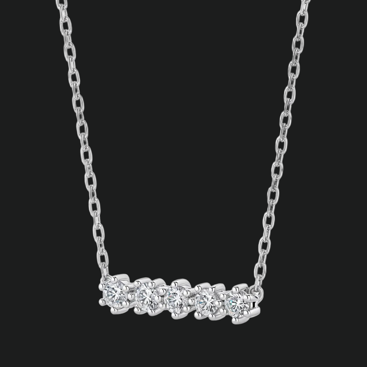 Five Stone Diamond Bar Necklace (1)