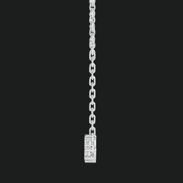 Five Stone Round Diamond Bar Necklace