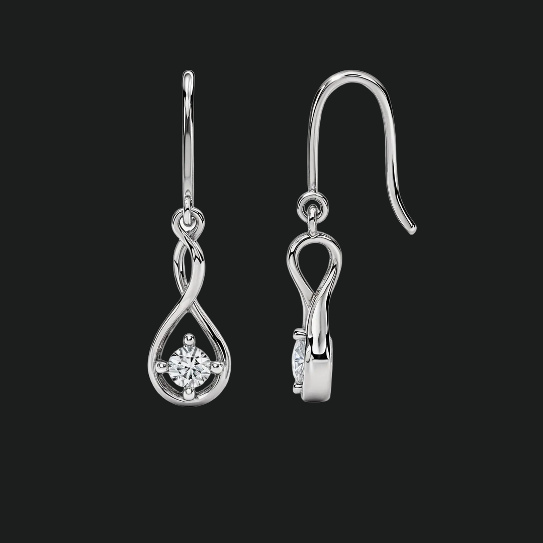 Infinity Diamond Drop Earrings