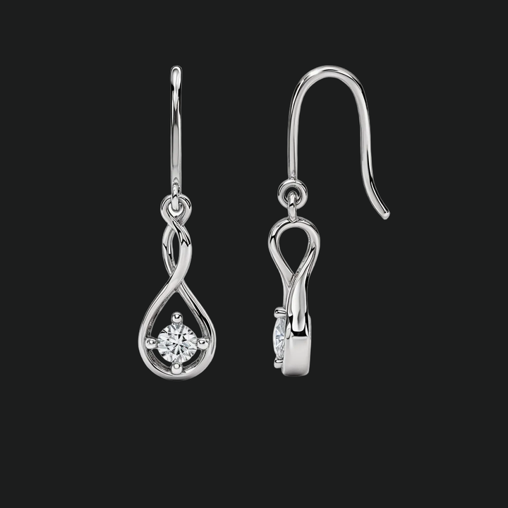 Infinity Diamond Drop Earrings