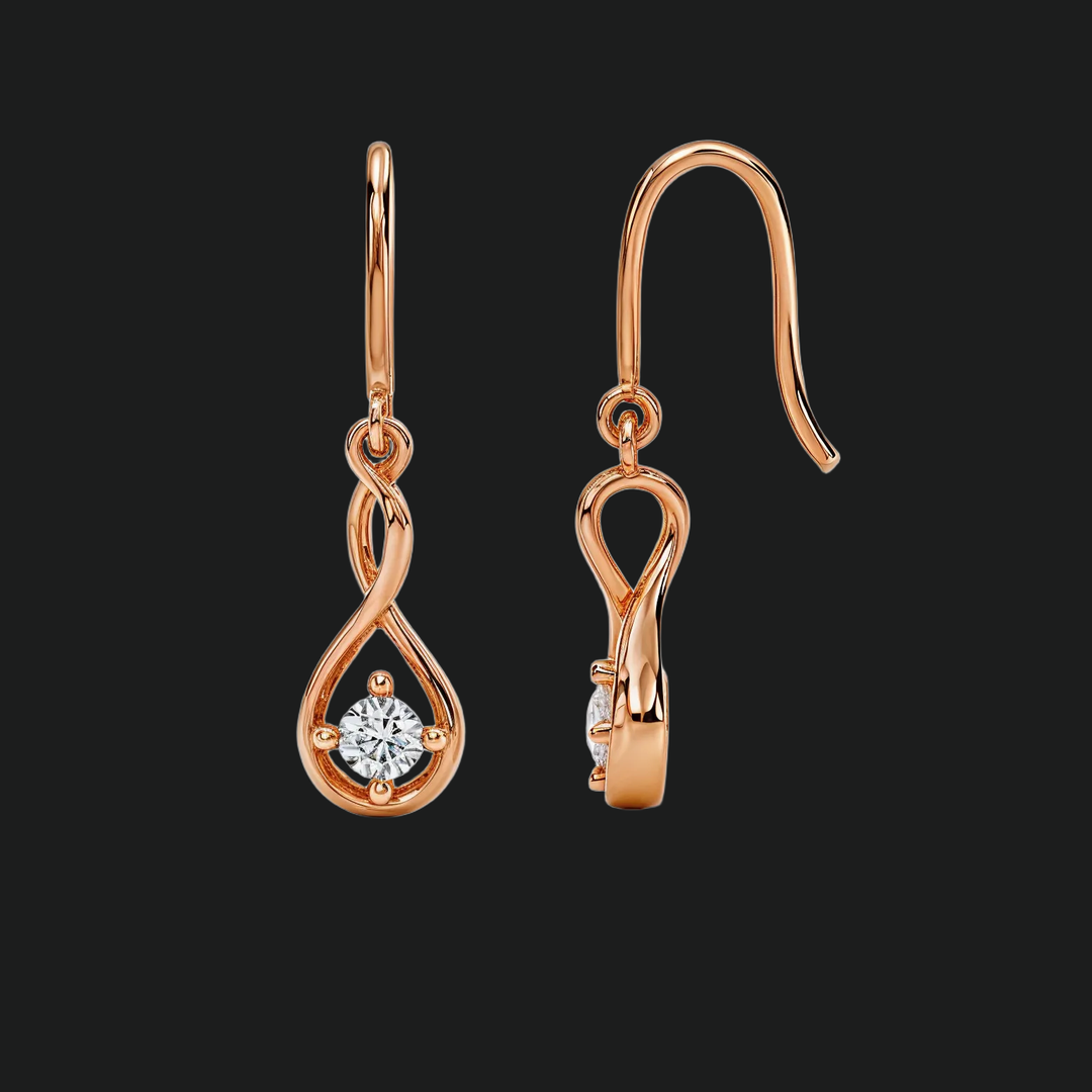 Infinity Diamond Drop Earrings