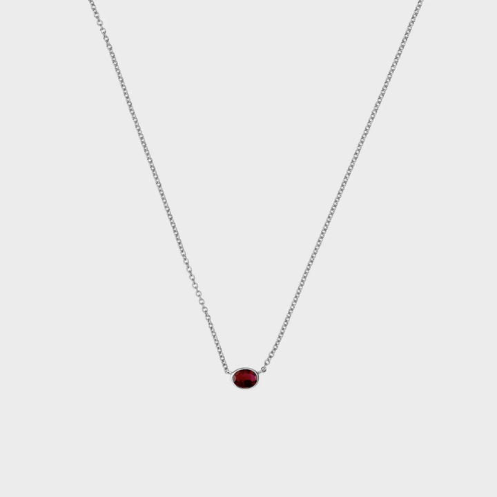 Oval Ruby Bezel Set Pendant