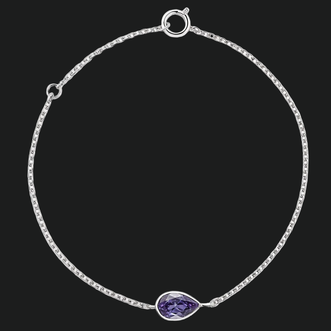 Bracelet de tennis de poire Alexandrite