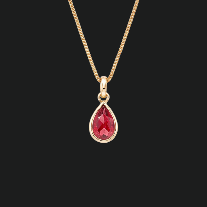 Pear Shaped Ruby Solitaire Pendant