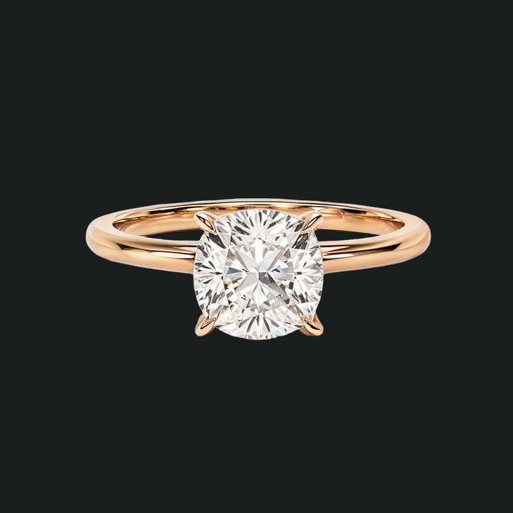 Cushion Cut Solitaire Engagement Ring with Diamond Accents