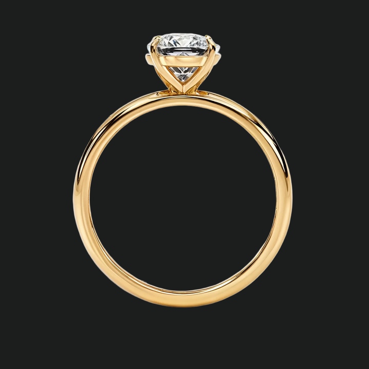Cushion Cut Solitaire Engagement Ring with Diamond Accents