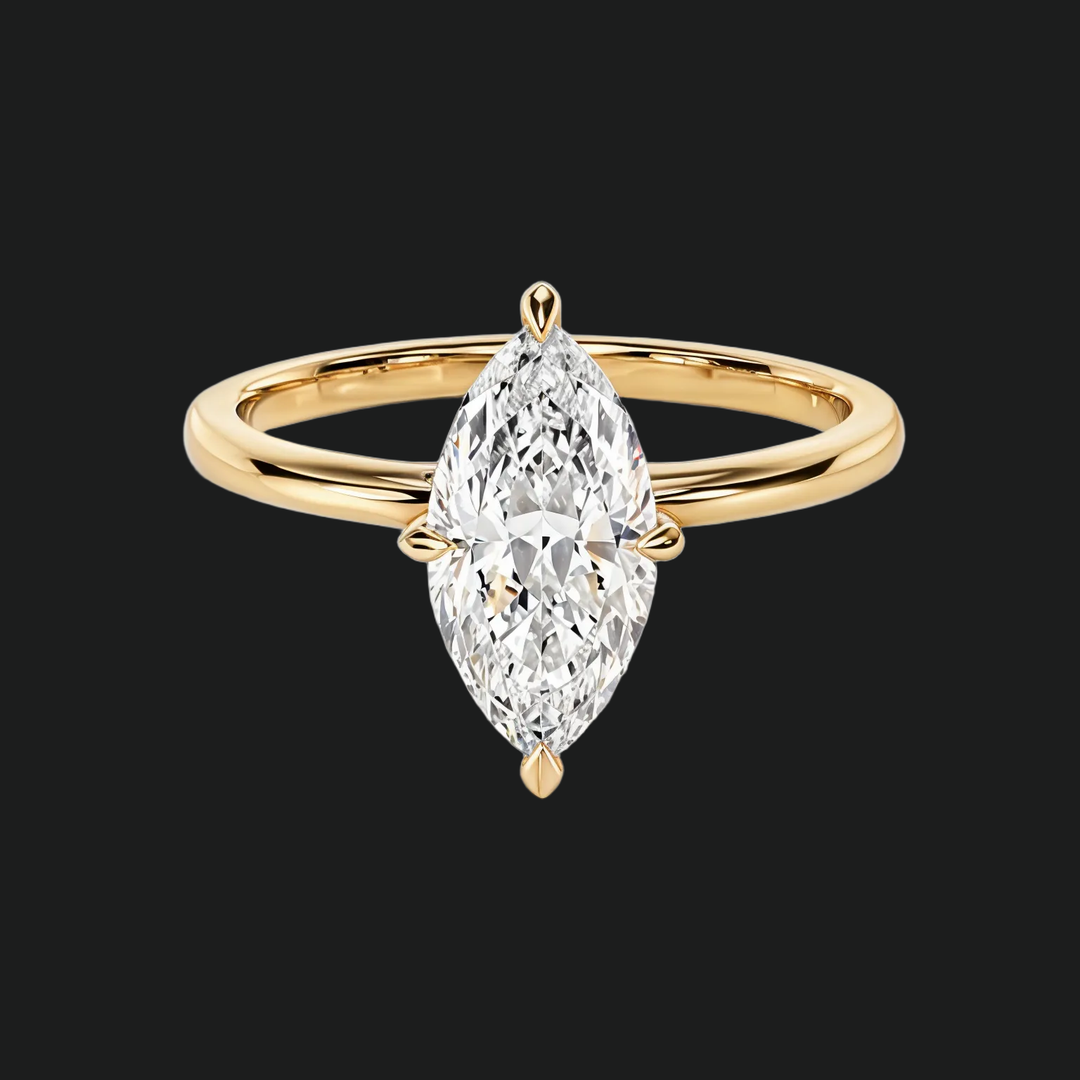 4-Prong Marquise Solitaire Engagement Ring in 9kt White Gold