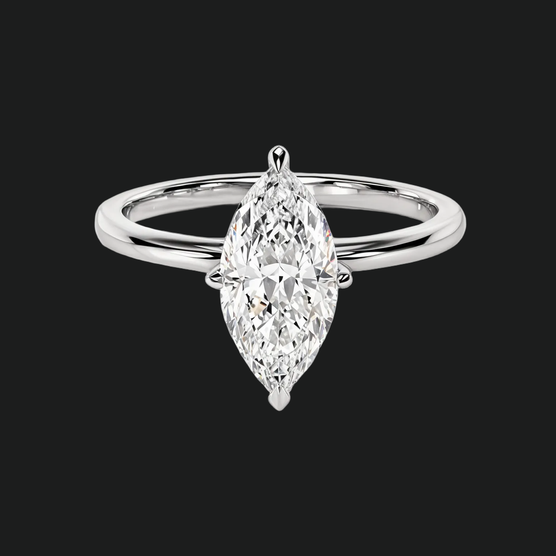 Bague de fiançailles Solitaire à 4 dents marquise