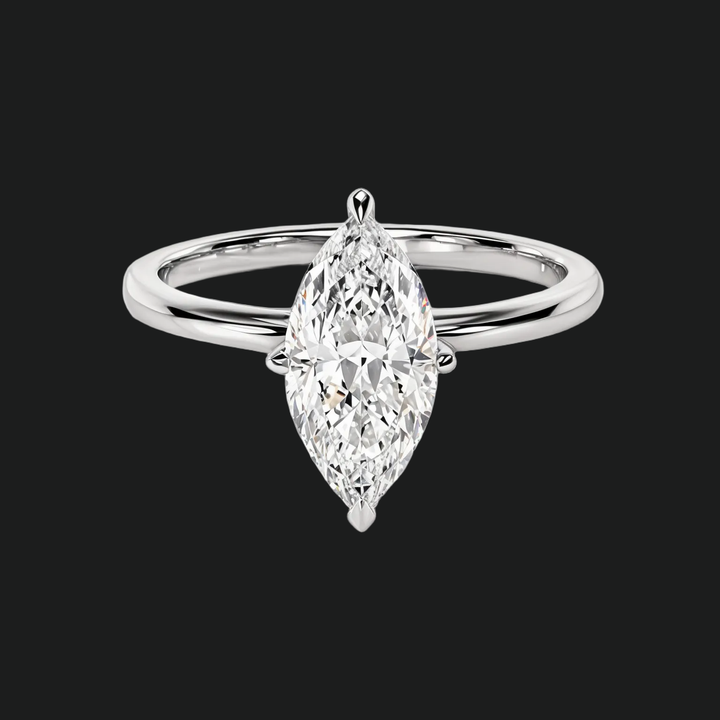 Bague de fiançailles Solitaire à 4 dents marquise