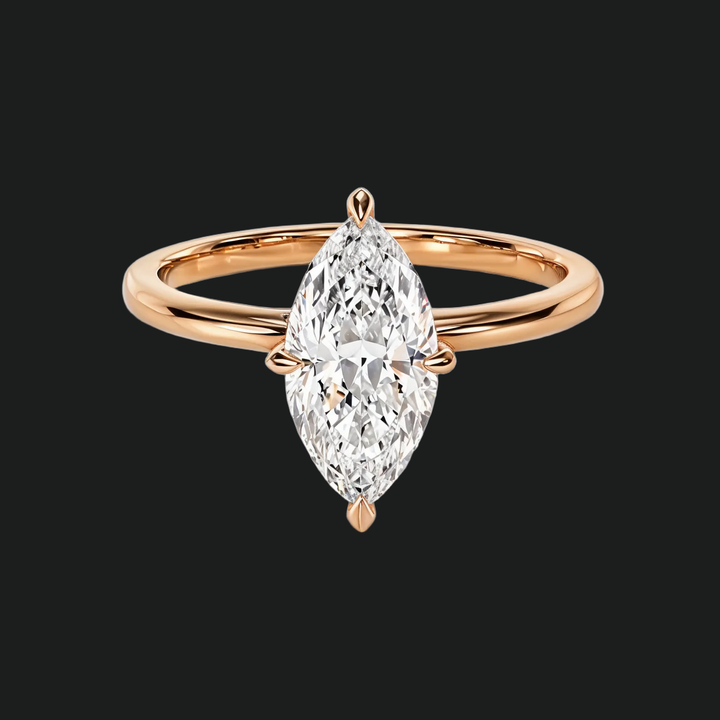 Bague de fiançailles Solitaire à 4 dents marquise