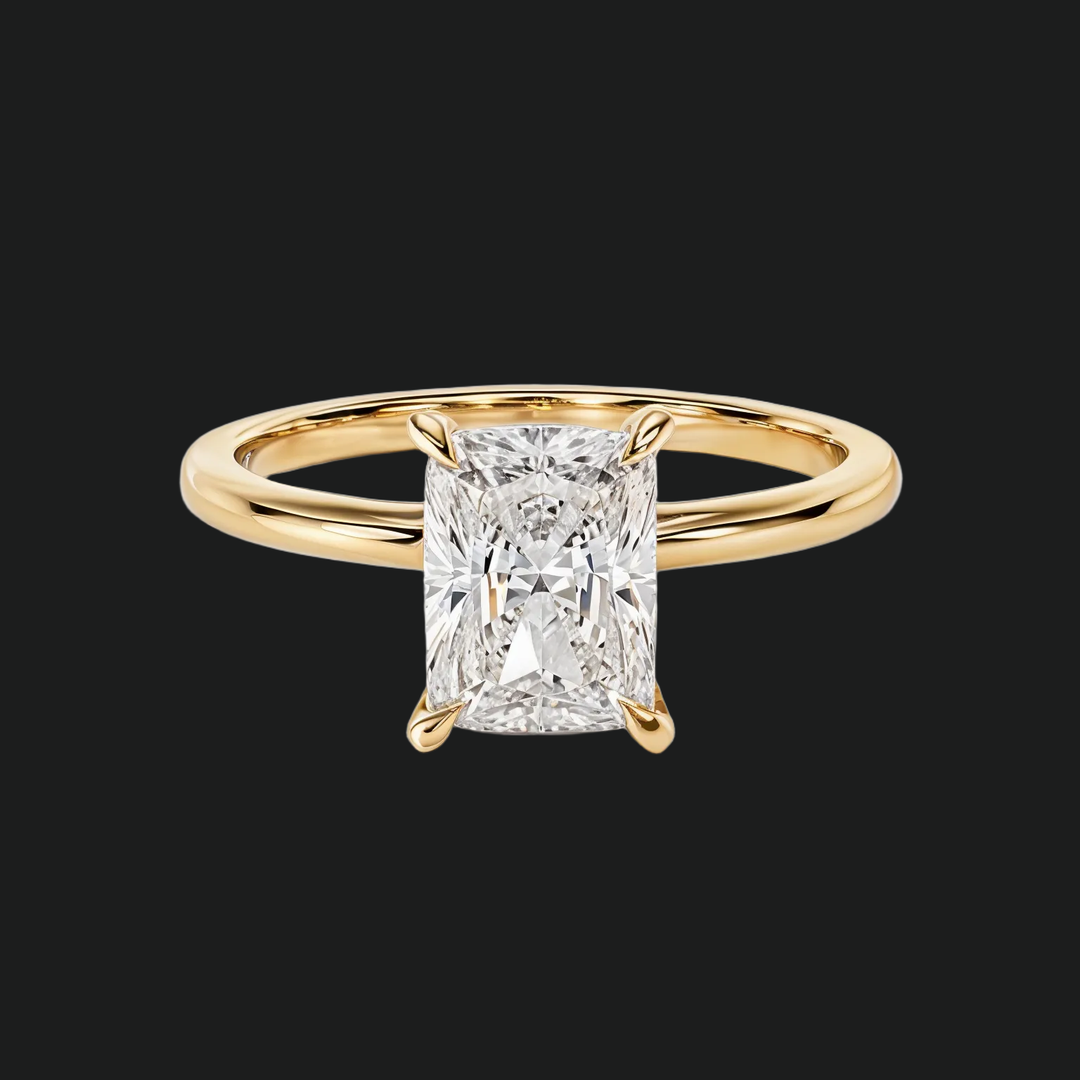 Radiant Cut Solitaire Engagement Ring with Diamond Accents in 9kt White Gold