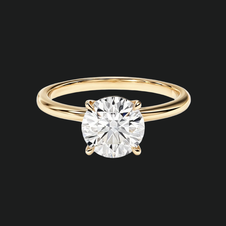 Classic Solitaire Round Diamond Accents Engagement Ring in 9kt White Gold