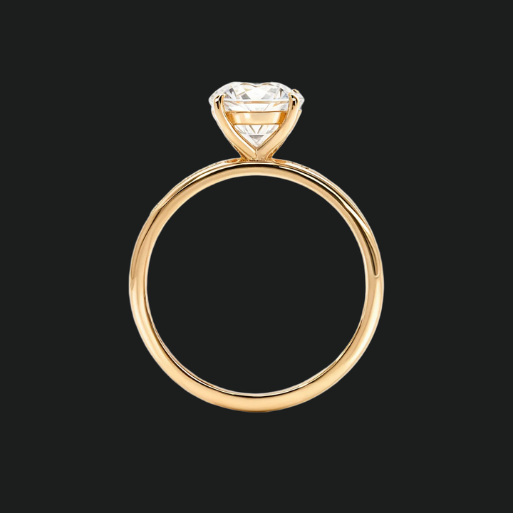 Classic Solitaire Round Diamond Accents Engagement Ring