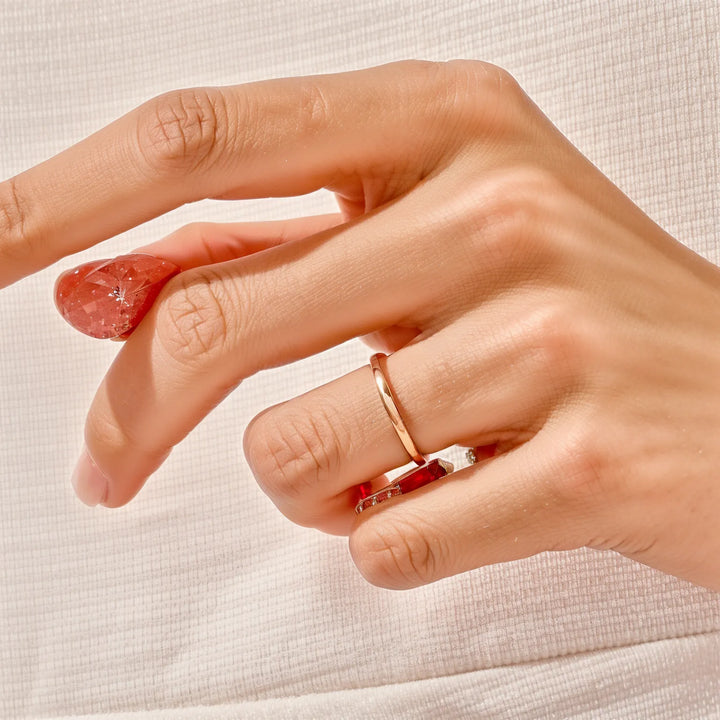 Six-Prong Round Cut Solitaire Engagement Ring with Dome Wedding Band