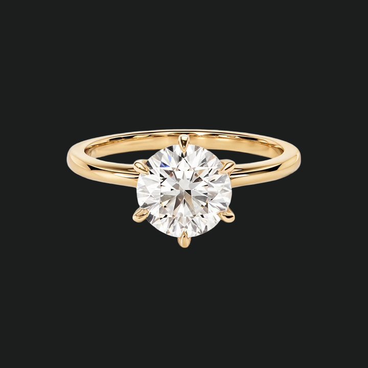 Solitaire ronde diamantaccenten van 6-ex-ellende