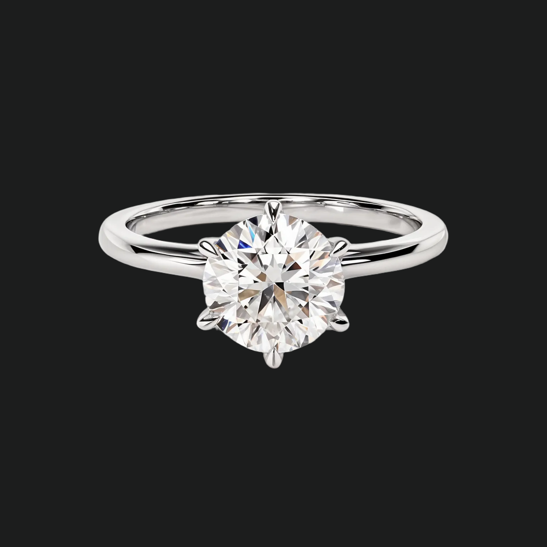 Solitaire ronde diamantaccenten met 6-exemplaren