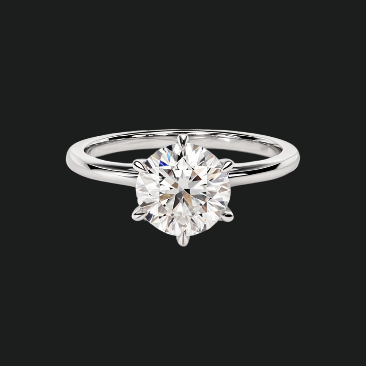 Solitaire ronde diamantaccenten met 6-exemplaren