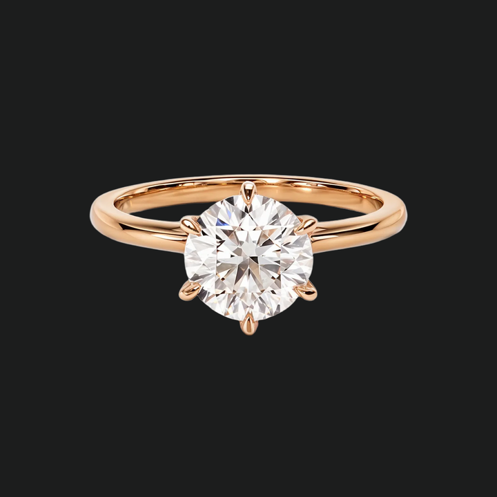 Solitaire ronde diamantaccenten met 6-exemplaren