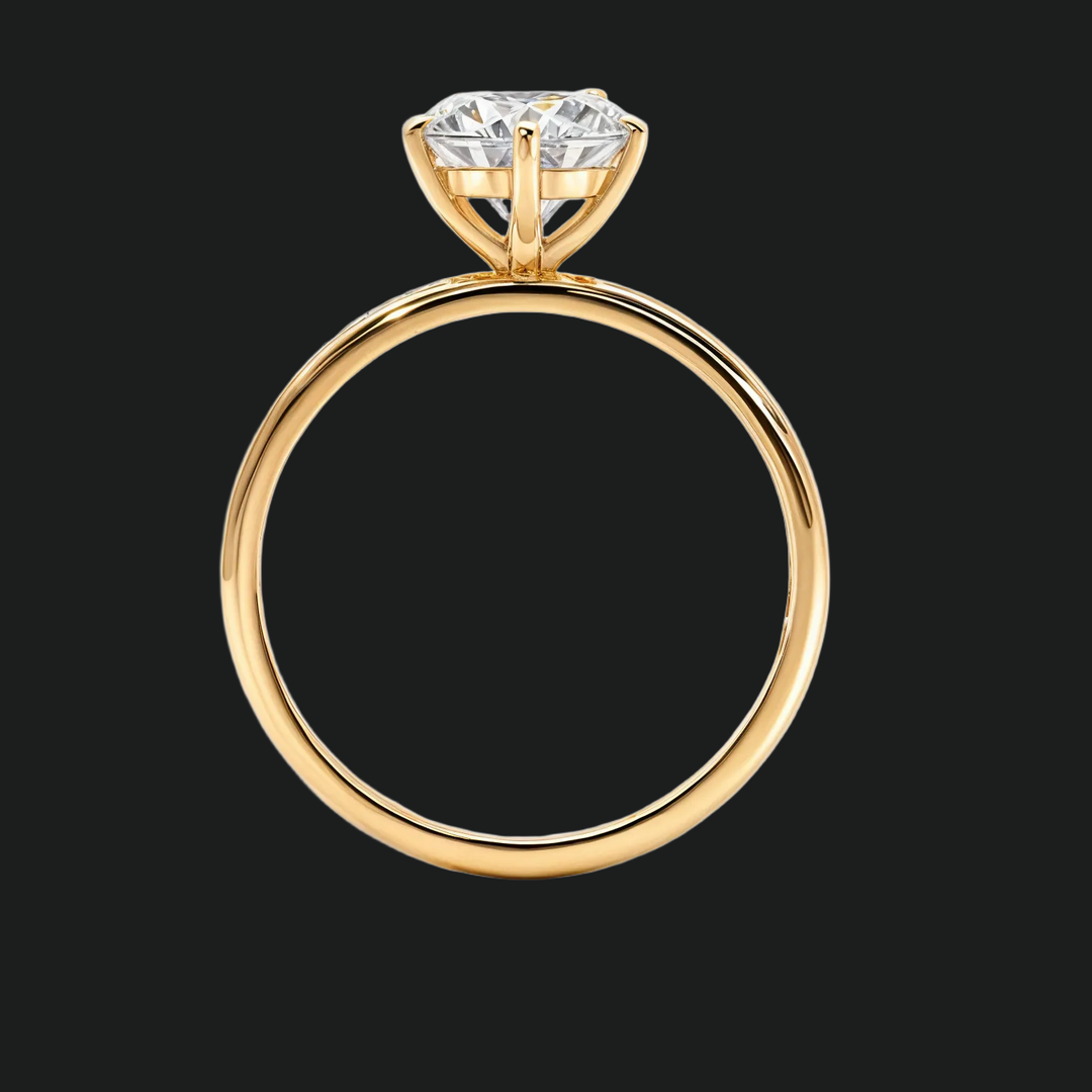Solitaire ronde diamantaccenten met 6-exemplaren