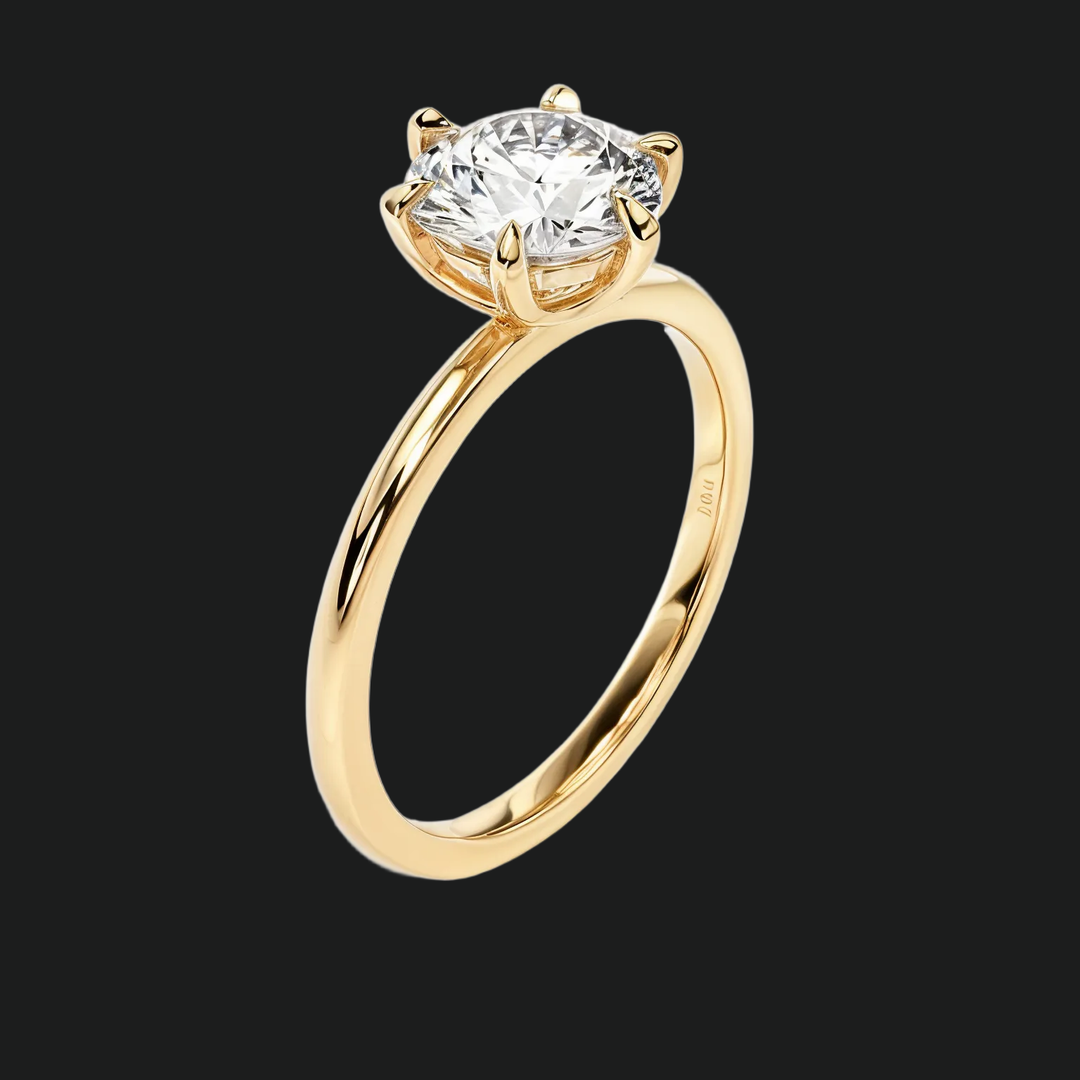 Solitaire ronde diamantaccenten met 6-exemplaren