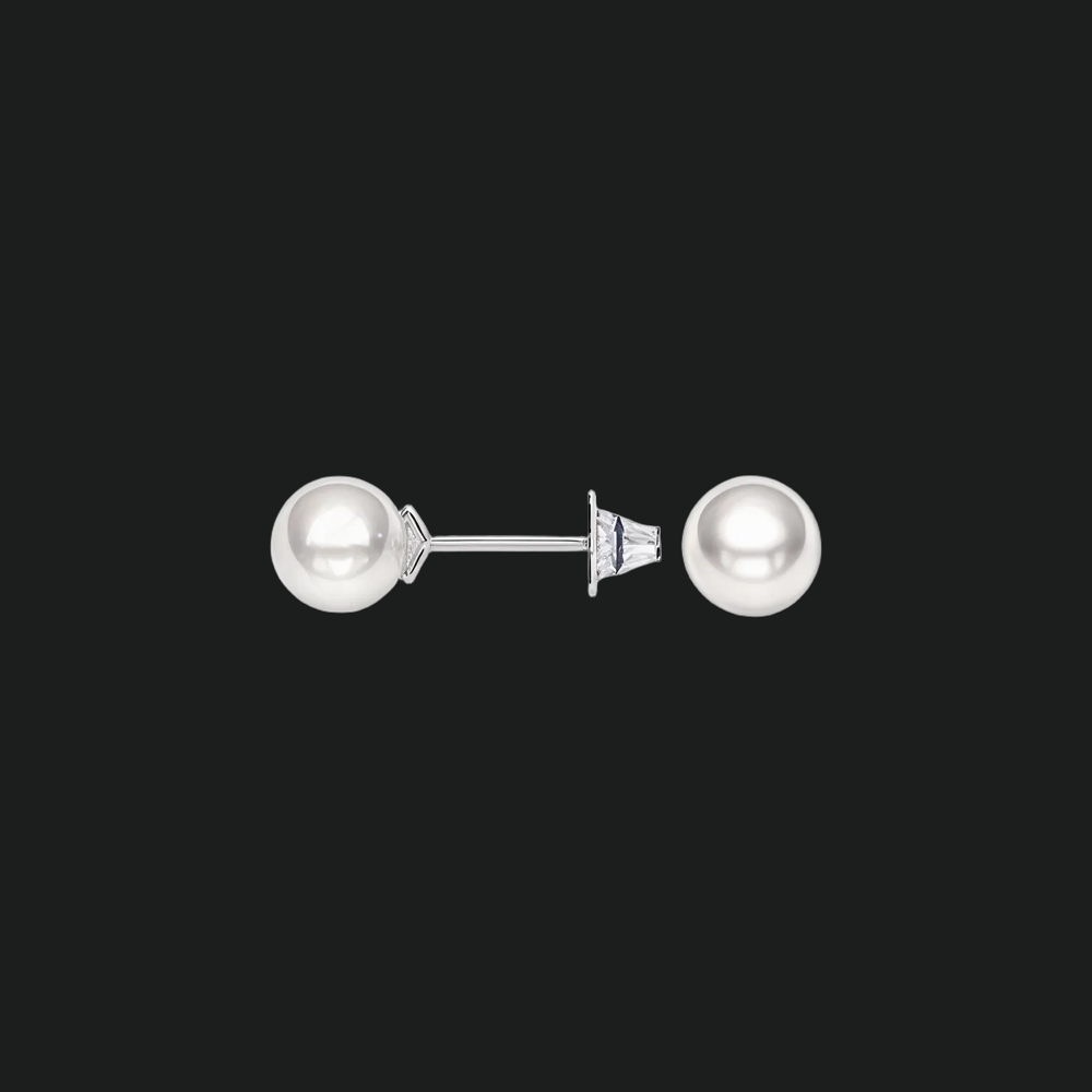 6mm Solitaire Pearl Stud Earrings
