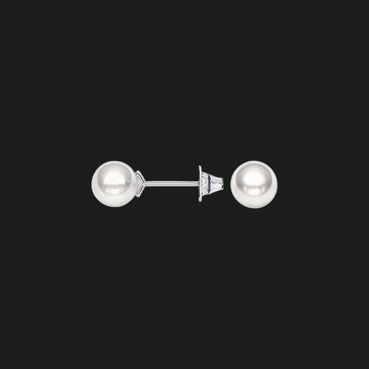 6 mm Solitaire Pearl Stud -oorbellen