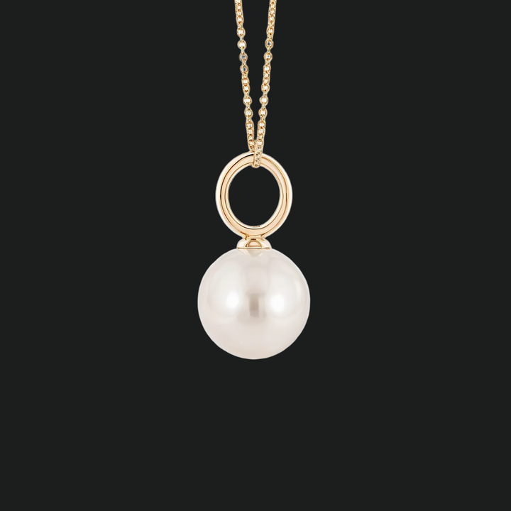 8mm White Pearl Solitaire Pendant Necklace