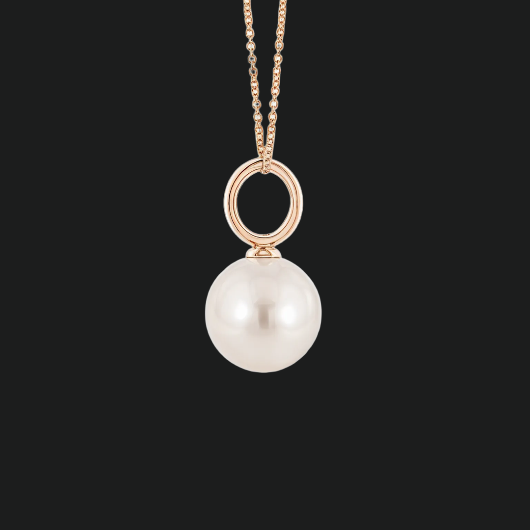 8mm White Pearl Solitaire Pendant Necklace